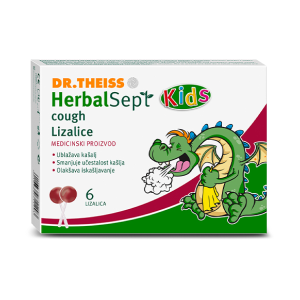 Herbal Sept Kids Cough lizalice, 6 lizalica